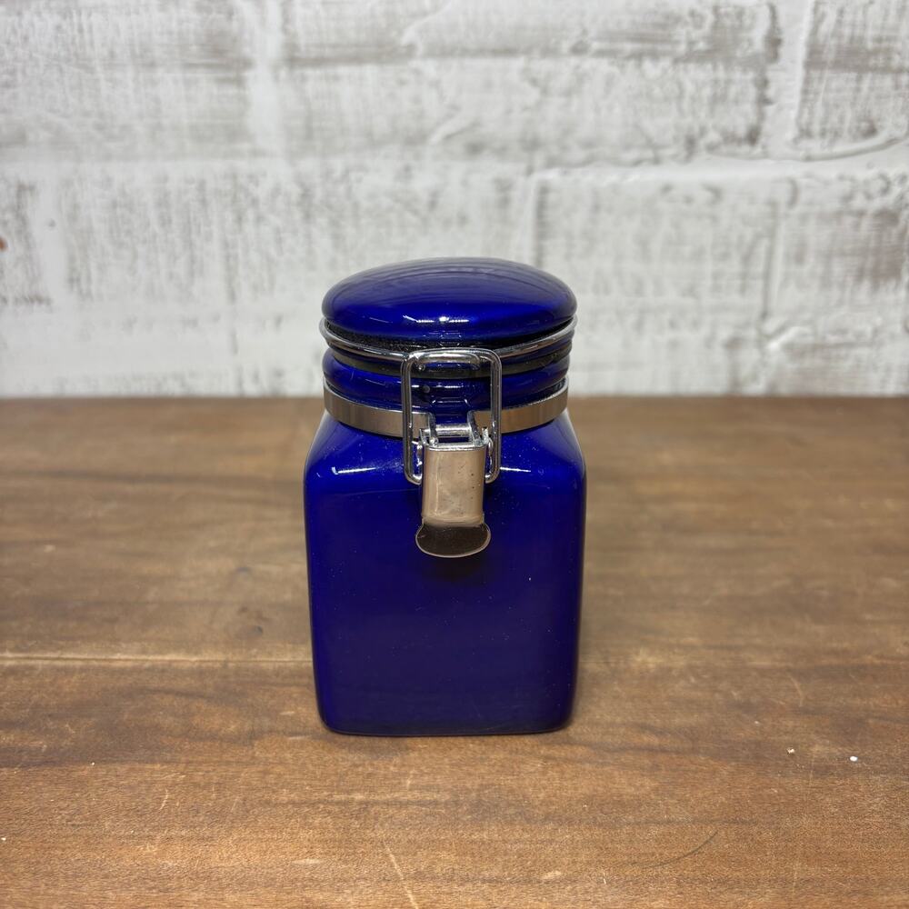 Vintage Small Cobalt Blue Canister